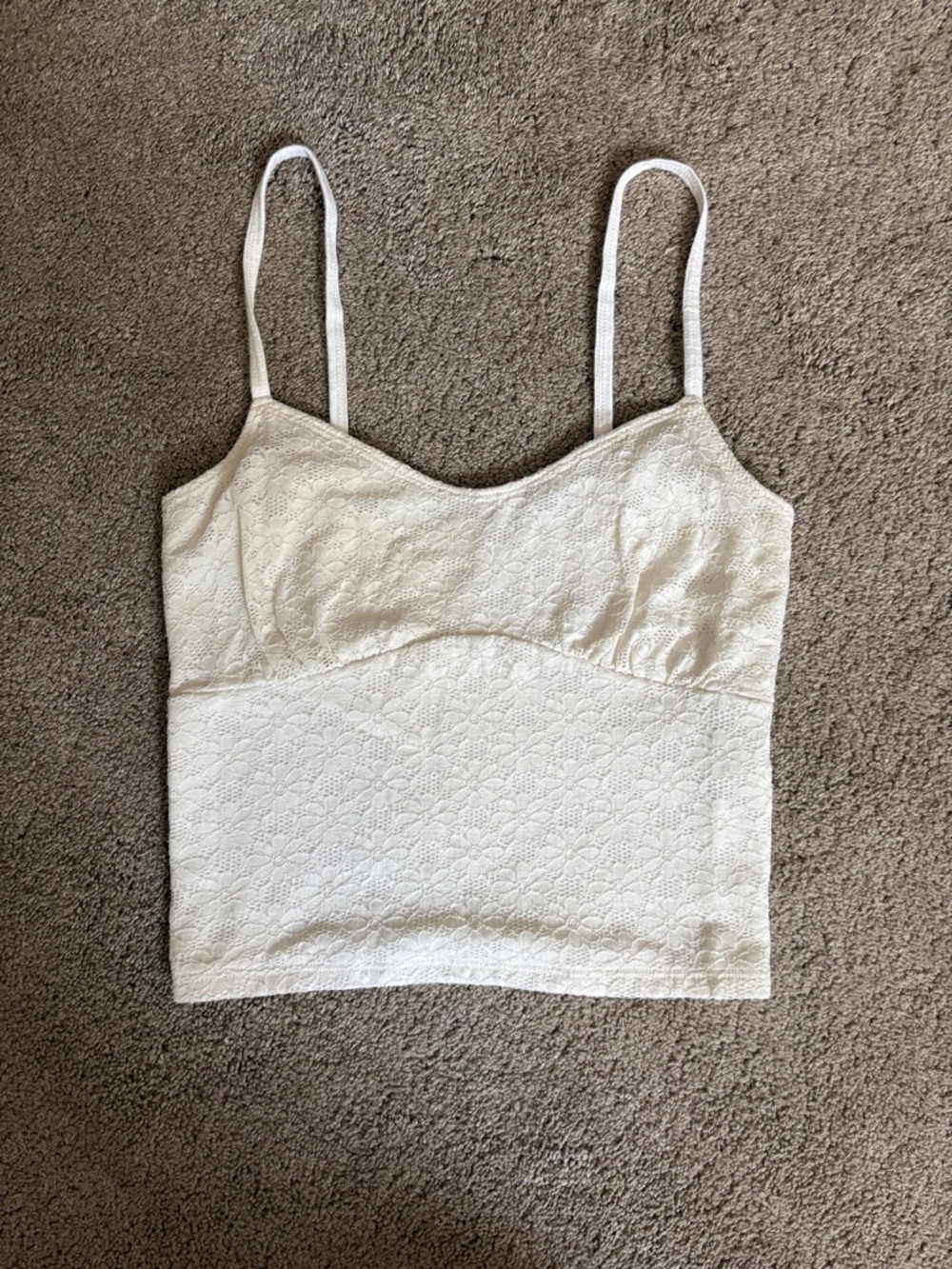Hollister White Lace Trim Tank Top